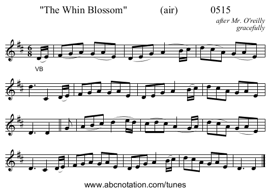The Whin Blossom             (air)             0515 - staff notation