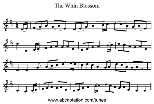 The Whin Blossom - staff notation