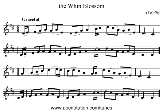 the Whin Blossom - staff notation