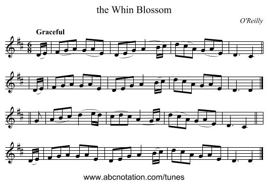 the Whin Blossom - staff notation