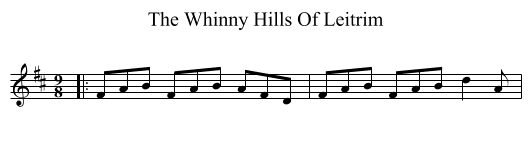 The Whinny Hills Of Leitrim - staff notation
