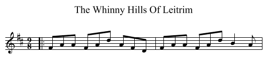 The Whinny Hills Of Leitrim - staff notation