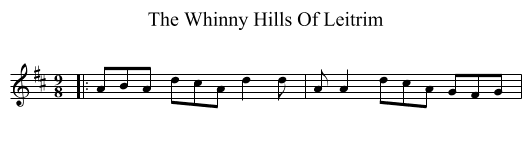 The Whinny Hills Of Leitrim - staff notation