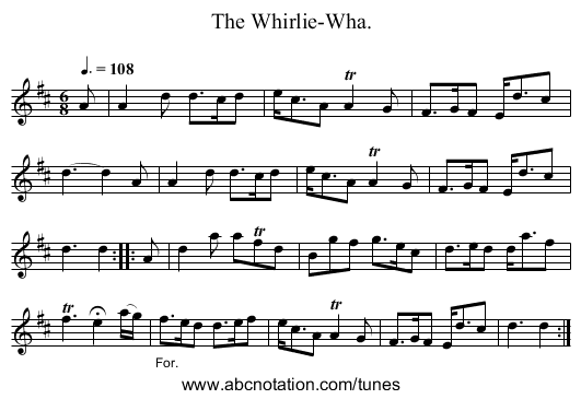 The Whirlie-Wha. - staff notation