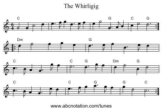 The Whirligig - staff notation