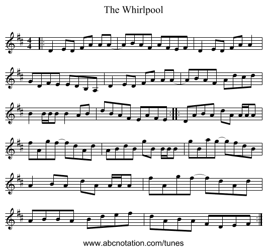 The Whirlpool - staff notation