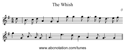 The Whish - staff notation
