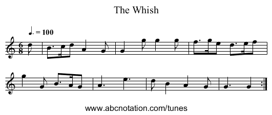 The Whish - staff notation