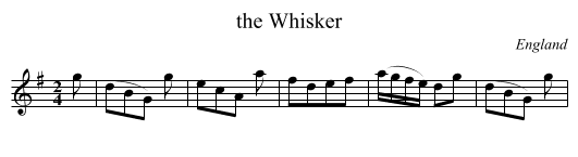the Whisker - staff notation