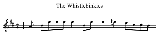 The Whistlebinkies - staff notation