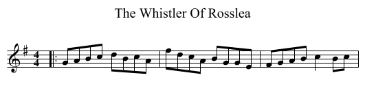 The Whistler Of Rosslea - staff notation