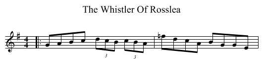 The Whistler Of Rosslea - staff notation