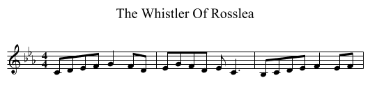 The Whistler Of Rosslea - staff notation