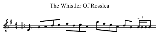 The Whistler Of Rosslea - staff notation