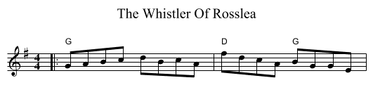 The Whistler Of Rosslea - staff notation