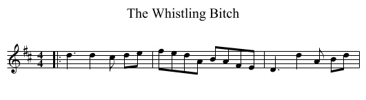 The Whistling Bitch - staff notation