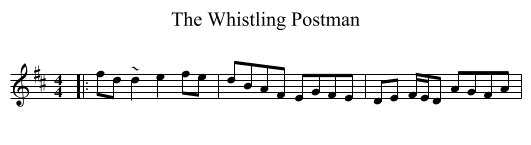 The Whistling Postman - staff notation