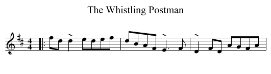 The Whistling Postman - staff notation
