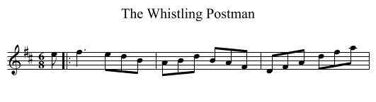 The Whistling Postman - staff notation