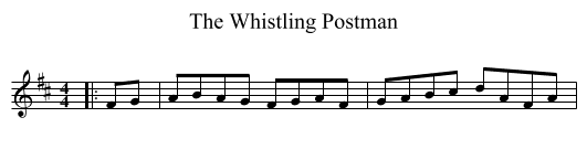 The Whistling Postman - staff notation