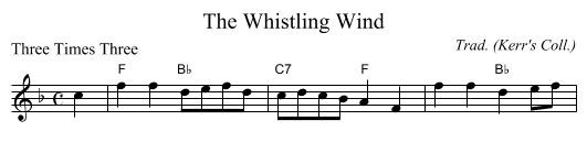 The Whistling Wind - staff notation