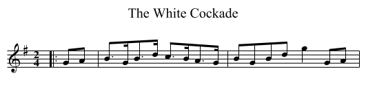 The White Cockade - staff notation