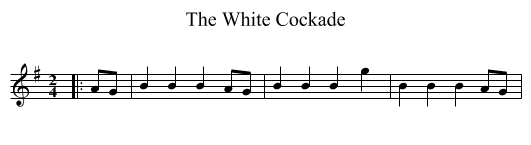 The White Cockade - staff notation