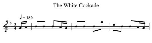The White Cockade - staff notation