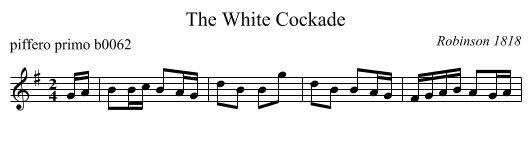 The White Cockade - staff notation