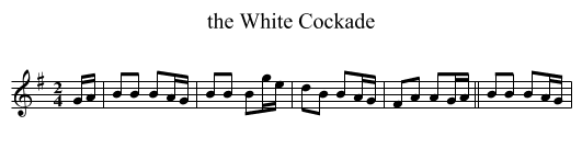 the White Cockade - staff notation