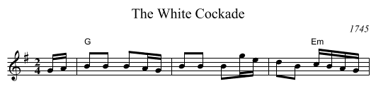 The White Cockade - staff notation