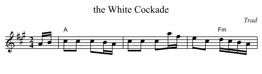 the White Cockade - staff notation