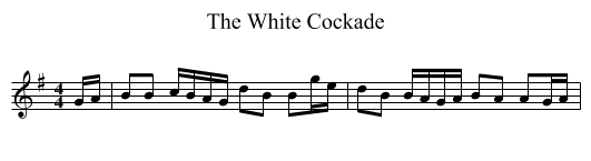 The White Cockade - staff notation