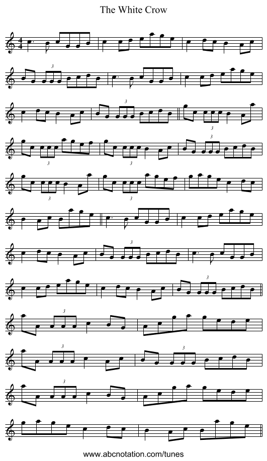 The White Crow - staff notation