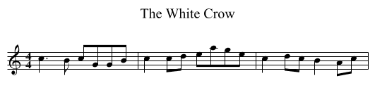 The White Crow - staff notation