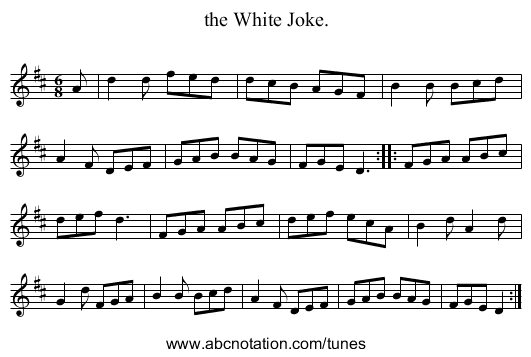 the White Joke. - staff notation
