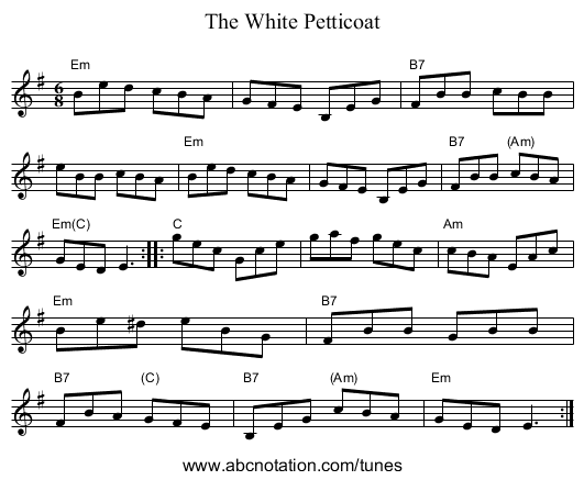The White Petticoat - staff notation