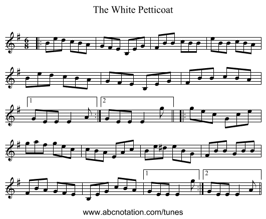 The White Petticoat - staff notation