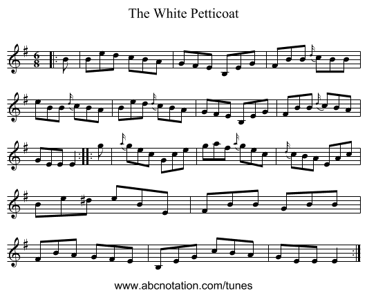 The White Petticoat - staff notation