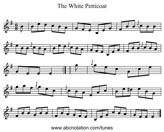 The White Petticoat - staff notation