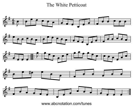 The White Petticoat - staff notation