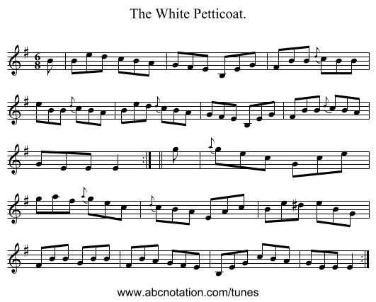 The White Petticoat. - staff notation