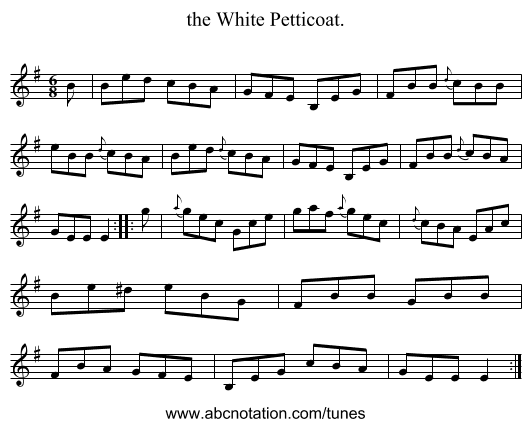 the White Petticoat. - staff notation