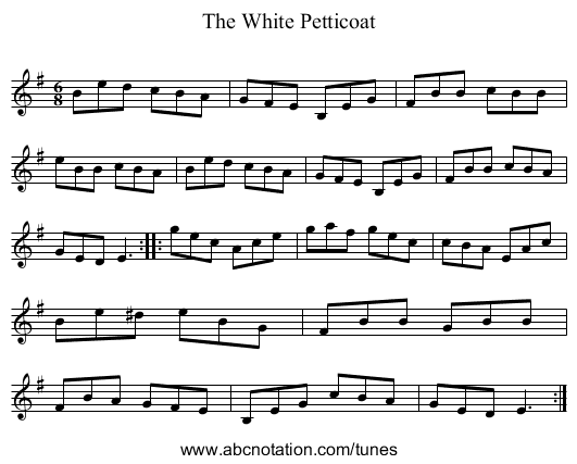 The White Petticoat - staff notation