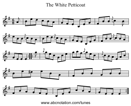 The White Petticoat - staff notation