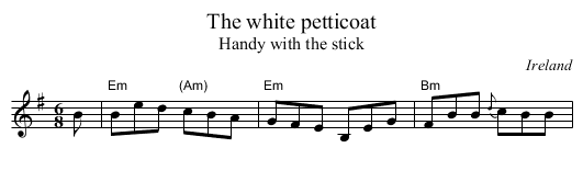 The white petticoat - staff notation