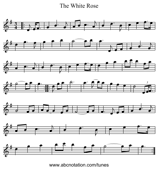 The White Rose - staff notation
