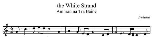 the White Strand - staff notation