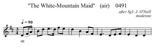 The White-Mountain Maid   (air)    0491 - staff notation