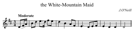 the White-Mountain Maid - staff notation